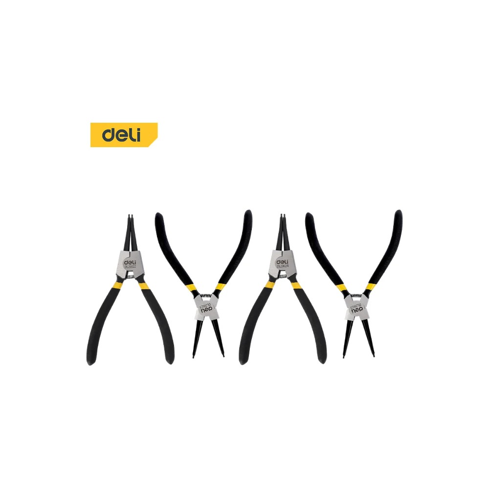 Съемники стопорных колец Deli YS EDL20521-4, 180 мм., набор 4 шт., желтый, черный - 2