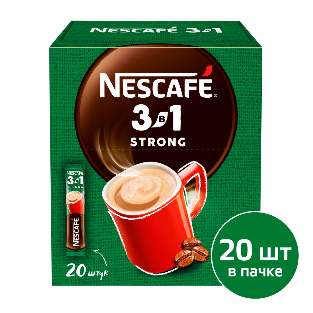 Кофейный напиток "Nescafe" 3в1 крепкий, растворимый, 14.5 г