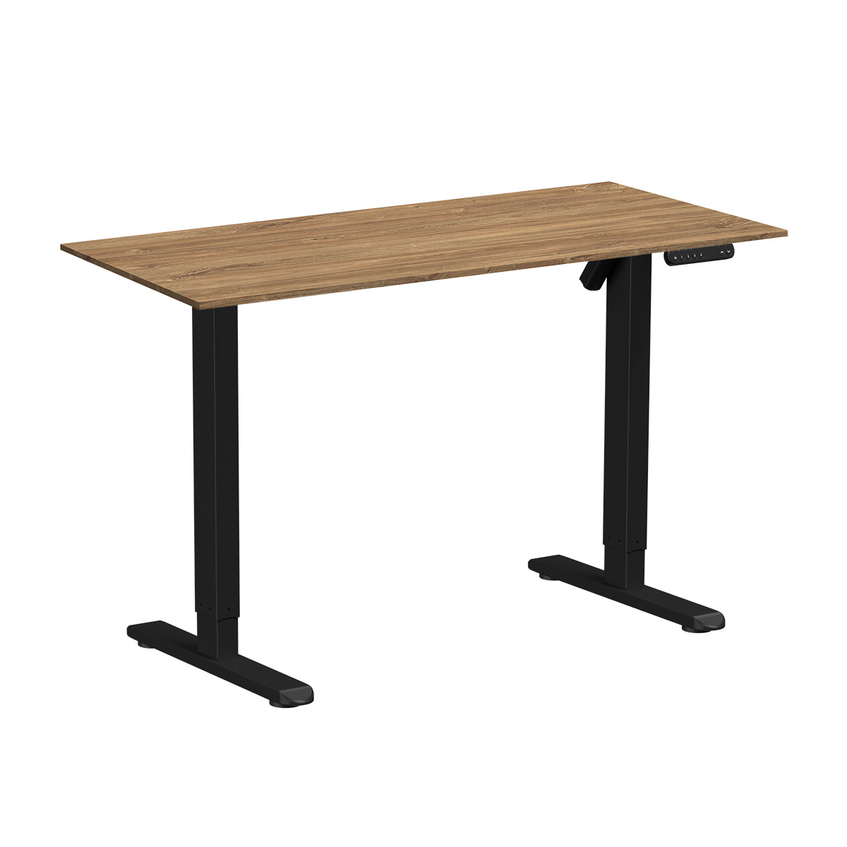 Стол с электроприводом WellDesk Basic 1300x675х18 черный/дуб канзас коричневый (9191456+9072451)