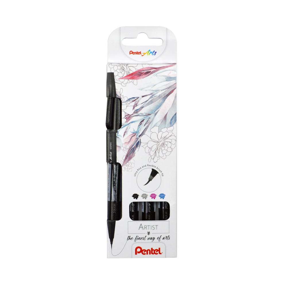 Маркер-кисть "Brush Sign pen Artist", 4 шт