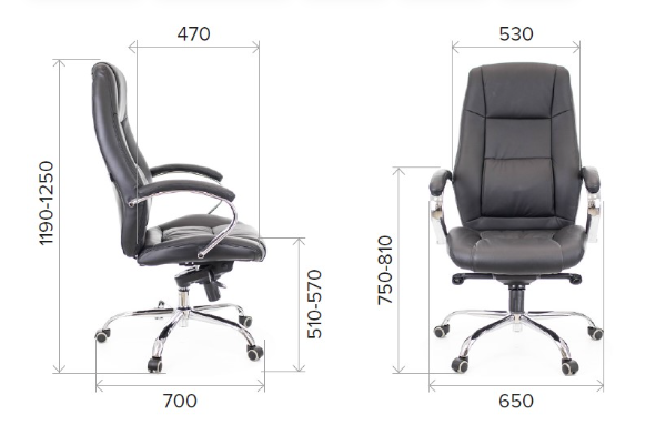 Кресло для руководителя "Kron", экокожа, металл, черный - 4