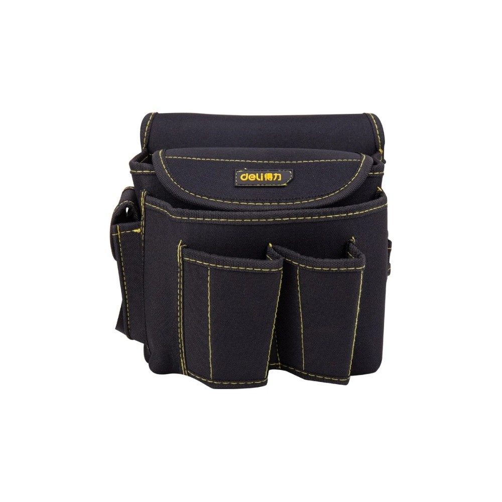Сумка для инструментов поясная Deli YS EDL-P4, 220х140х200 мм, ткань Oxford, черный