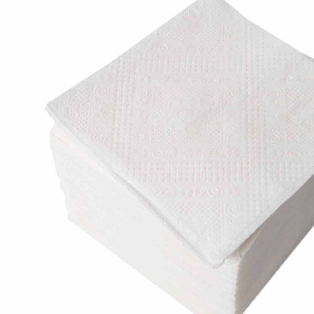 Салфетки бумажные, 1 слой, 100 шт, 24x24 см, белый - 2