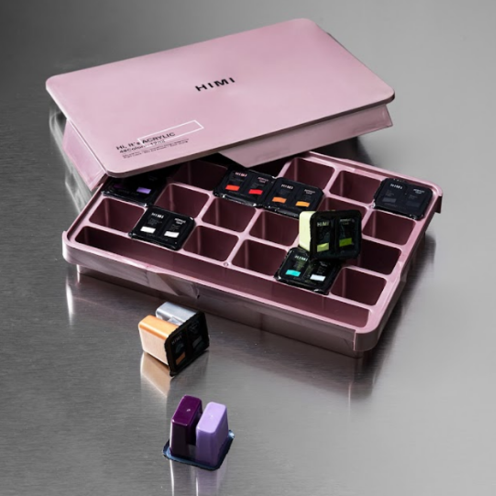 Краски акриловые"Himi Jelly Cup", набор 36 цветов, 12 мл, кювета - 7