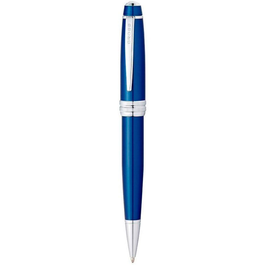 Ручка шариковая автоматическая "Cross Bailey Blue Lacquer", 0.7 мм, синий, серебристый, стерж. черный