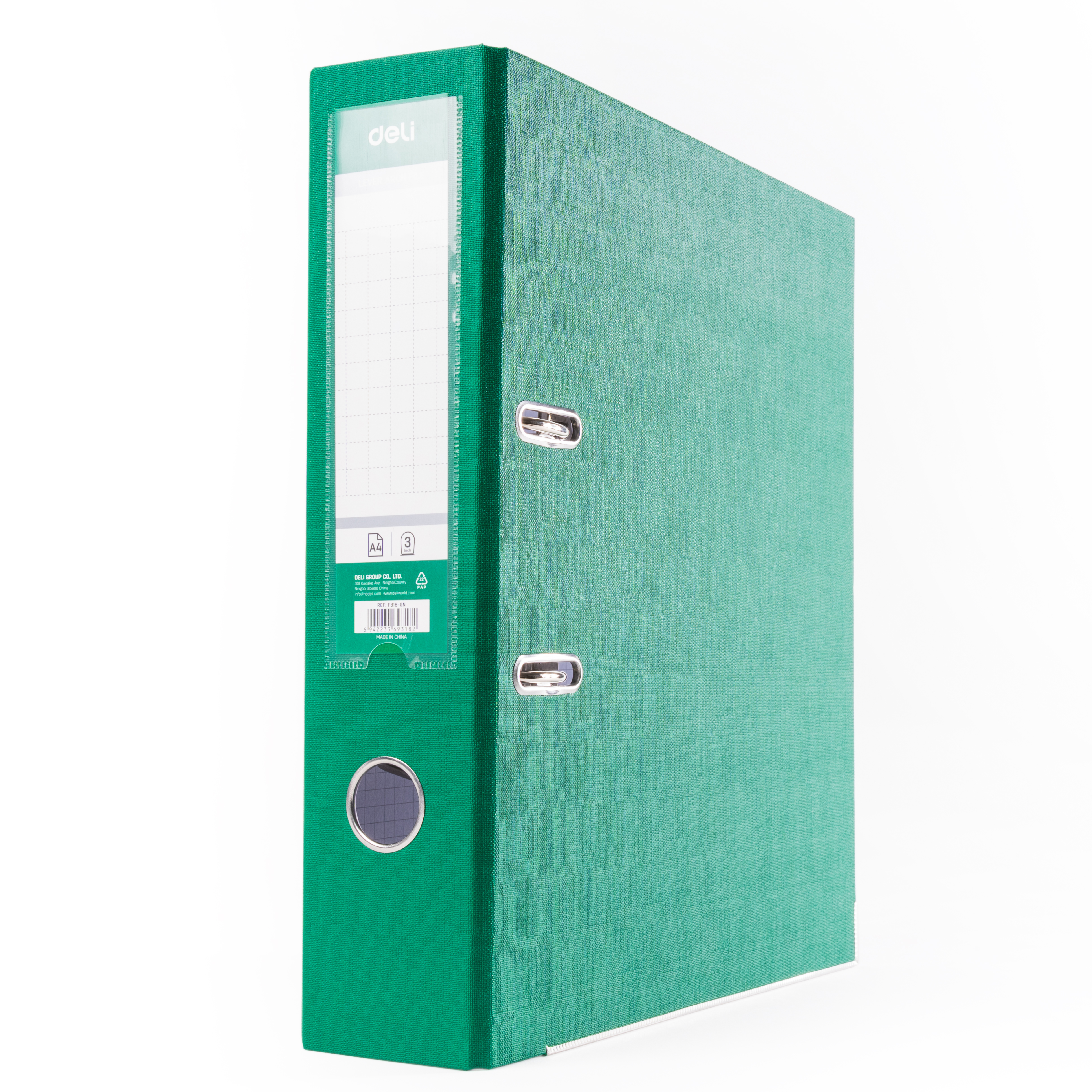 Папка-регистратор "Deli", А4, 75 мм, зеленый