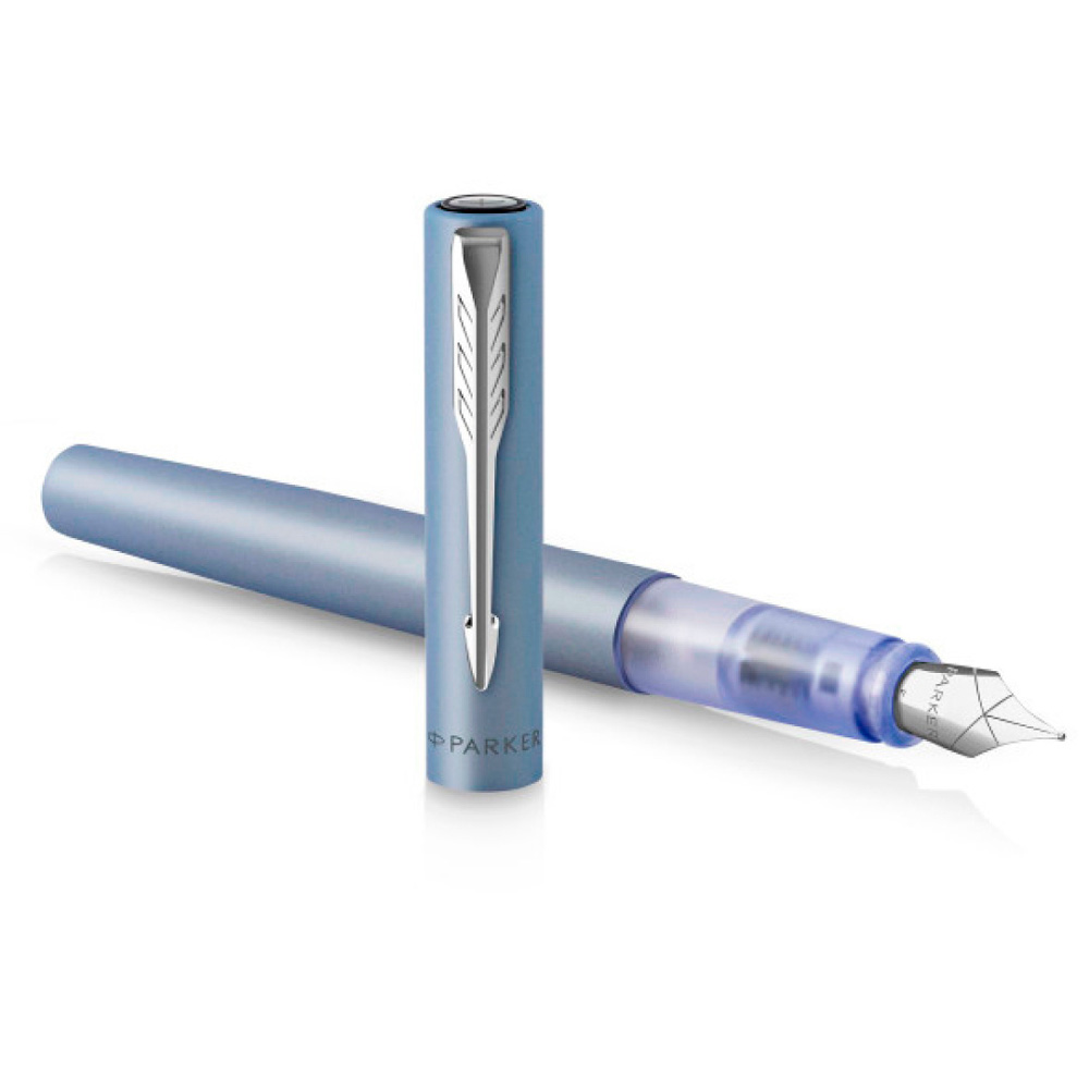 Ручка перьевая Parker "Vector XL Silver Blue", M, серебристый, патрон синий