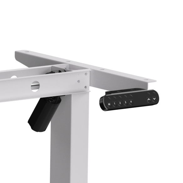Стол с электроприводом WellDesk Basic 1300x675х18 белый/дуб термо черно-коричневый (9191460+9178193) - 3