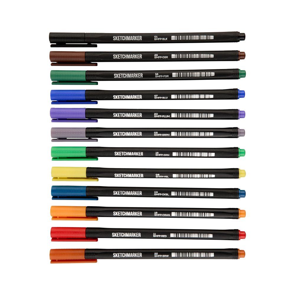 Ручка капиллярная "Sketchmarker Artist fine pen Main", 12 шт - 14