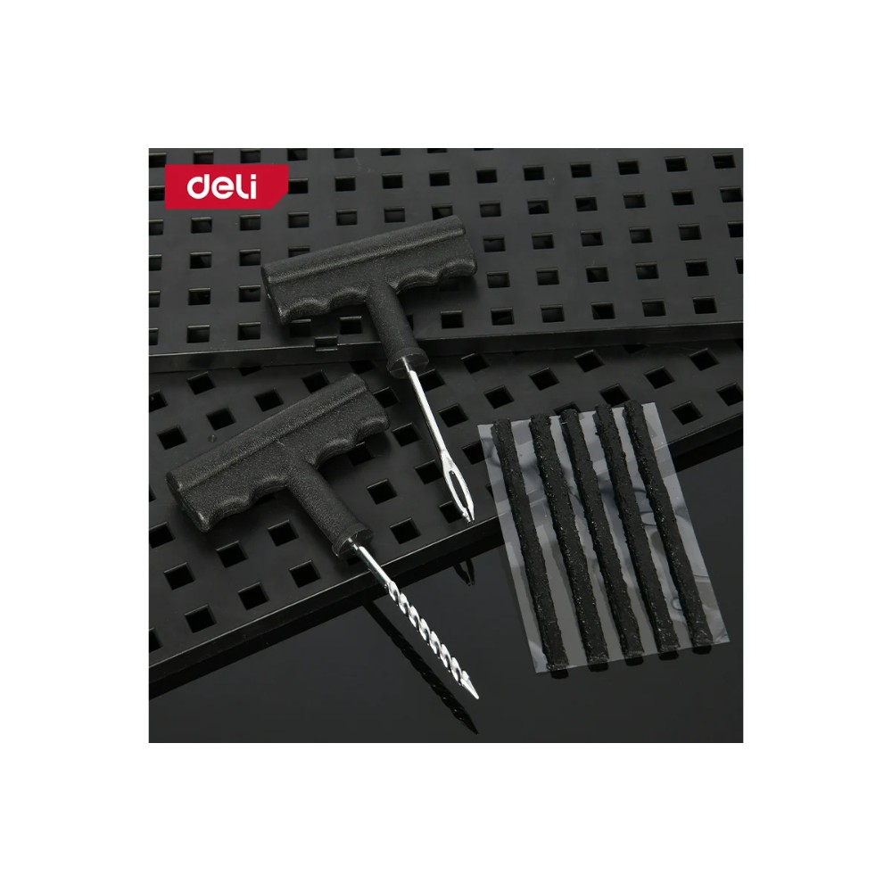 Комплект для ремонта шин Deli YS EDL120001, 7 предметов, черный - 2