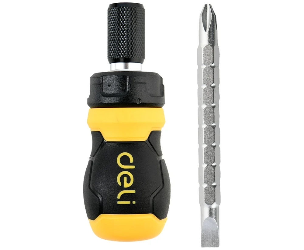 Двухсторонняя отвертка Deli YS EDL626010, с трещоткой, PH2+SL6 - 2