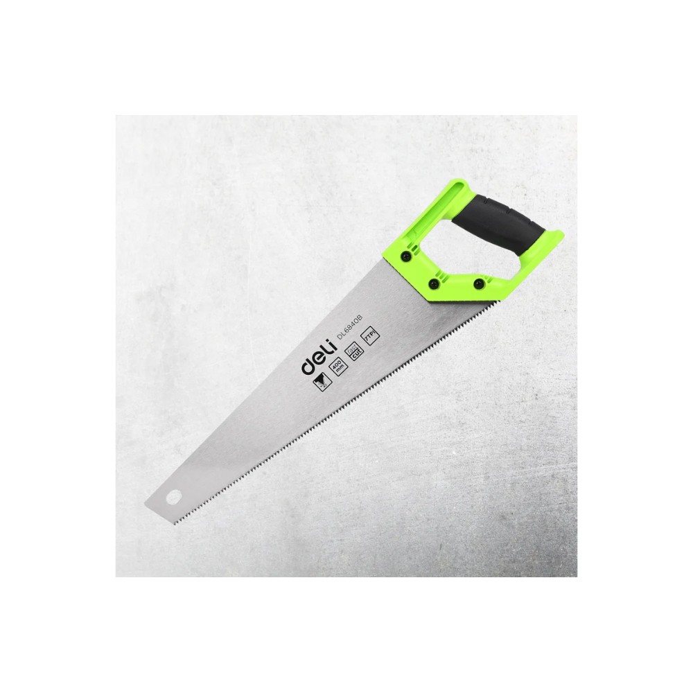 Ножовка Deli GS EDL6840B по дереву, 7 TPI, 400 мм, черный, зеленый - 3