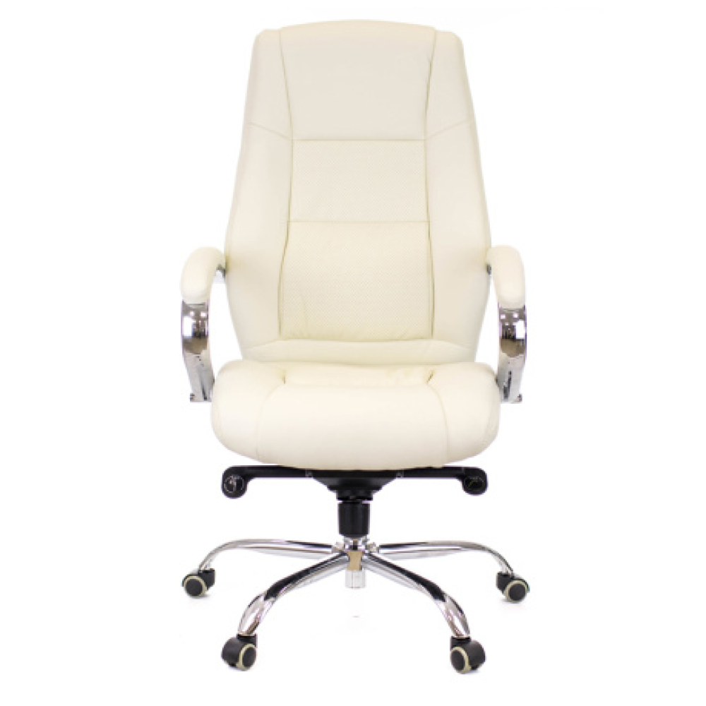 Кресло для руководителя "Kron", экокожа, металл, бежевый - 2