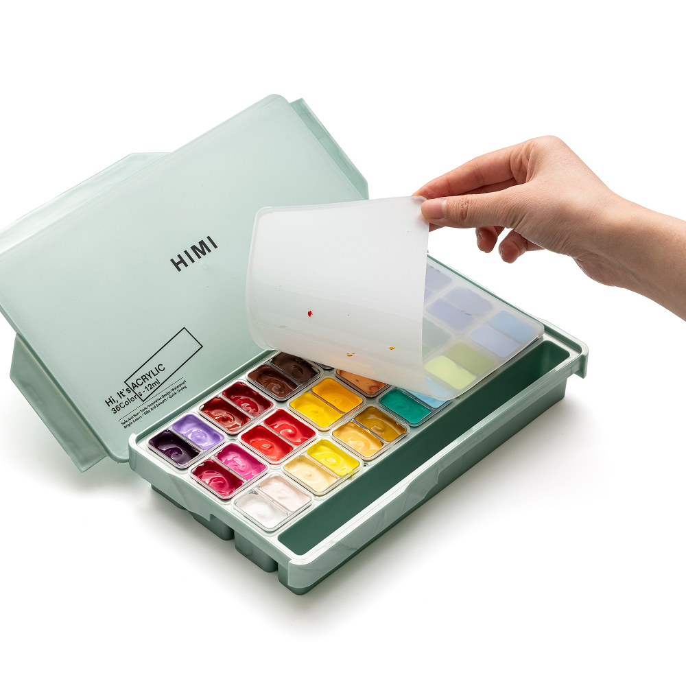Краски акриловые"Himi Jelly Cup", набор 36 цветов, 12 мл, кювета - 5