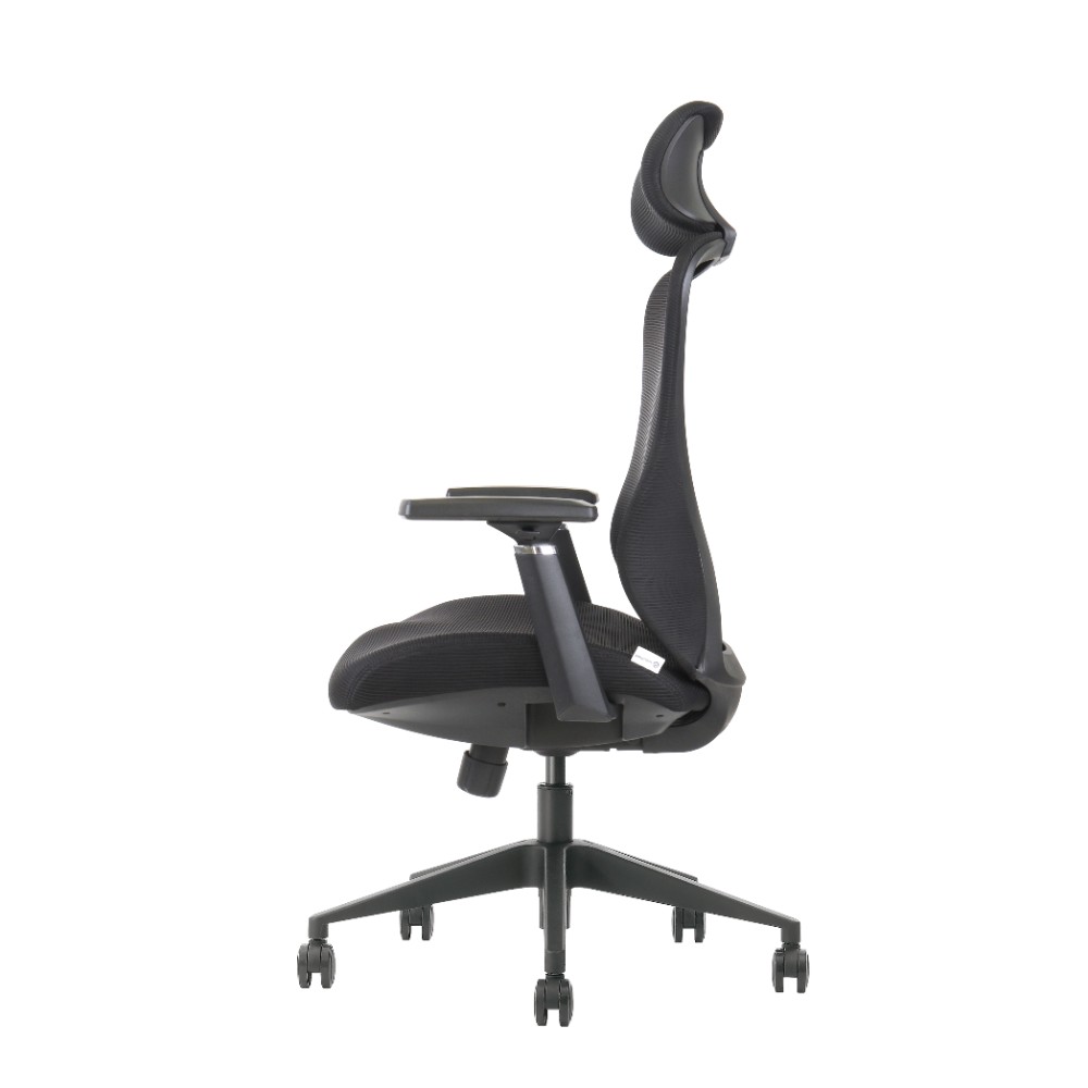 Кресло для руководителя EVOLUTION "OFFICE COMFORT", ткань, сетка, пластик, черный - 4