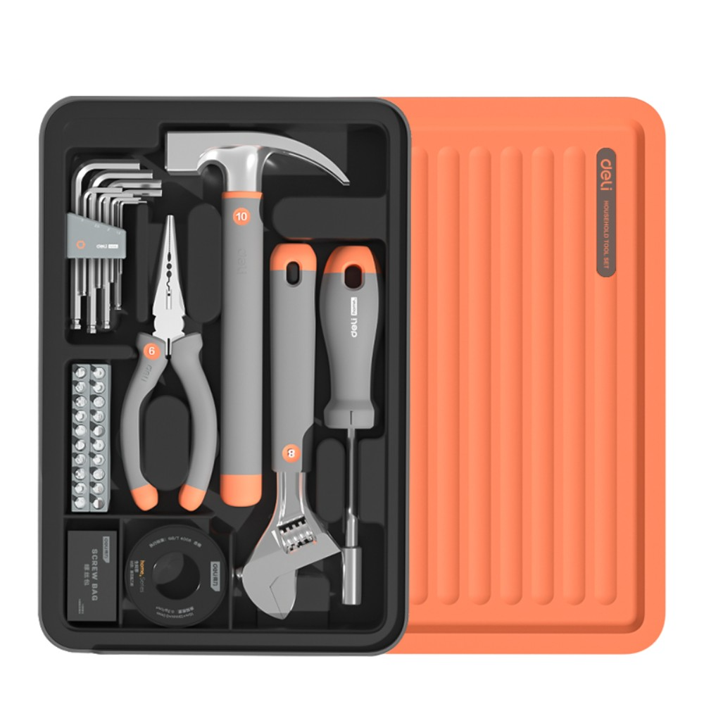 Набор инструментов 8 предметов Deli "Home", оранжевый, серый