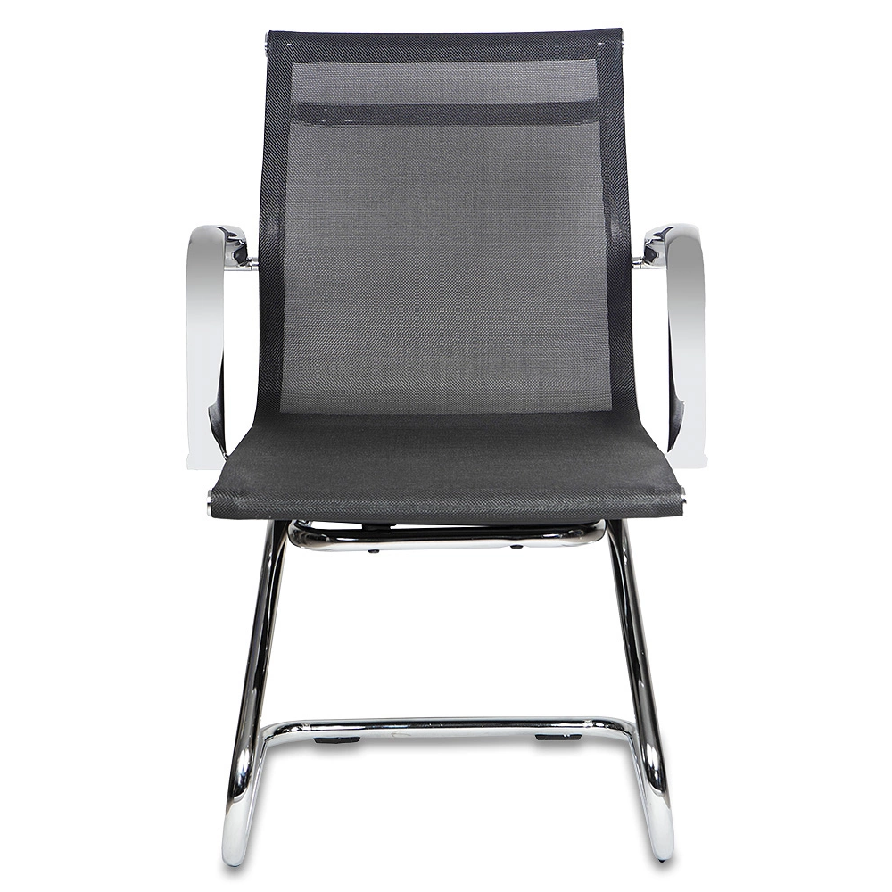 Кресло на полозьях "Бюрократ Ch-993-Low-V", сетка, черный, металл хром - 2