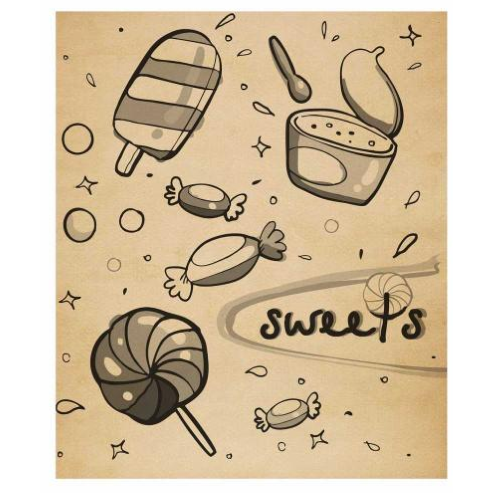 Тетрадь "Сладости", А5, 48 листов, клетка, ассорти 