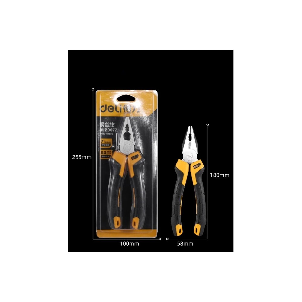 Плоскогубцы Deli YS EDL2007Z, 180 мм., желтый, черный - 8