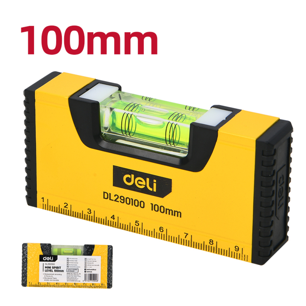 Уровень строительный Deli YS EDL290100, 100 мм, магнит - 5