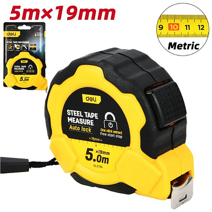 Рулетка Deli YS EDL3796, 5 м х 19 мм, желтый, черный - 2