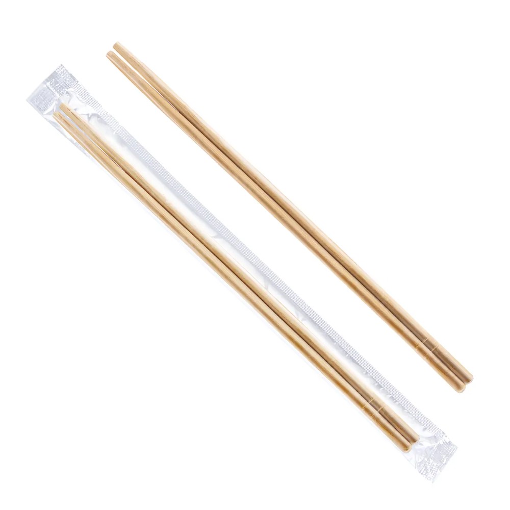 Палочки для еды 20 см, в индивидуальной ПП-упаковке, бамбук, 100 шт/упак