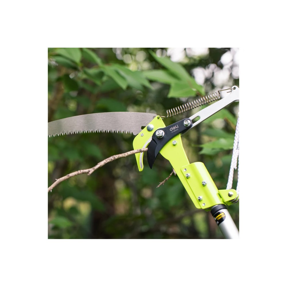 Высоторез-сучкорез с секатором штанговый DELI DL580512, серебристый, зеленый