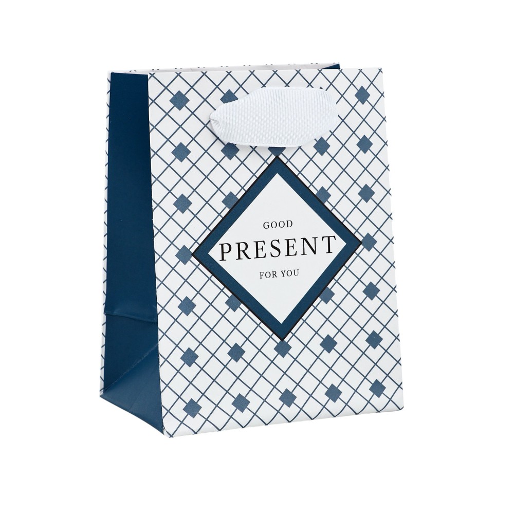 Пакет бумажный подарочный "Мужской", 9х12х6,5 см, ламинированный