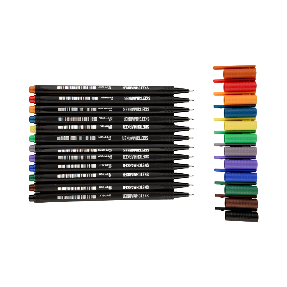 Ручка капиллярная "Sketchmarker Artist fine pen Main", 12 шт - 15