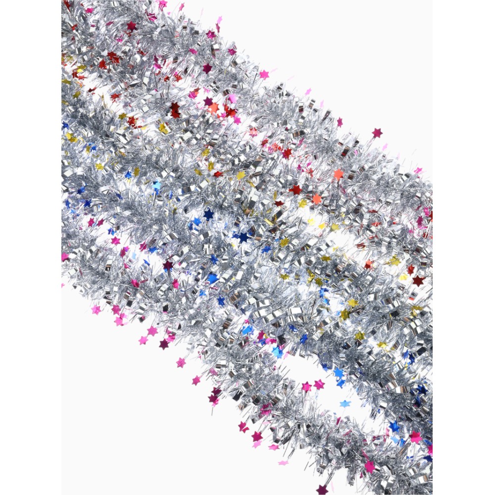 Гирлянда-мишура "Глянец звёзды", d7 см х 2 м, ассорти