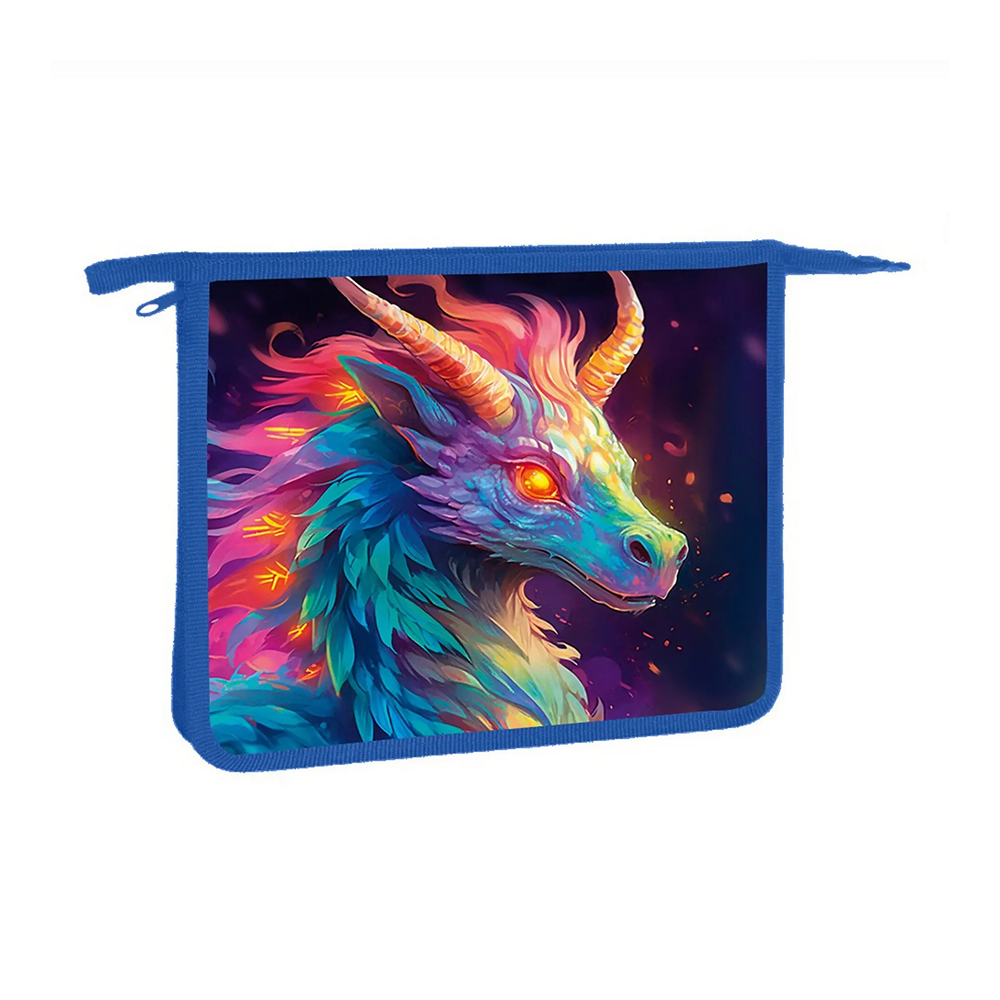 Папка для тетрадей "Дракон", А5, на липучке, пластик, синий