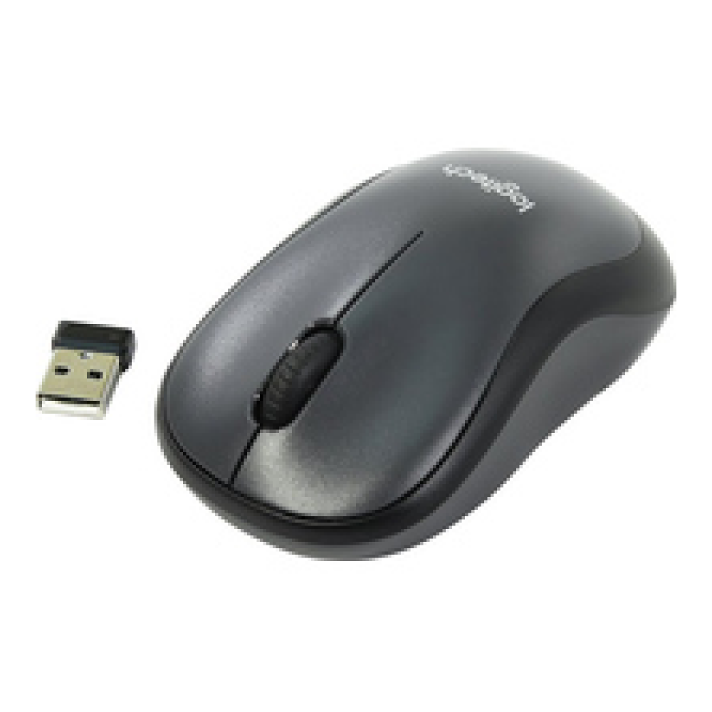 Мышь "Logitech M185", беспроводная, USB, черный, серый