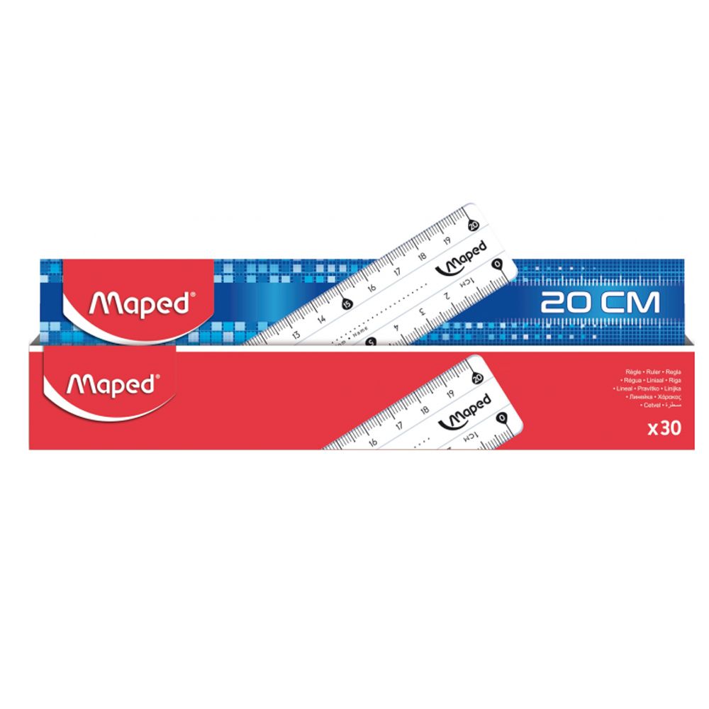 Линейка Maped "Кристалл", 20 см, прозрачный