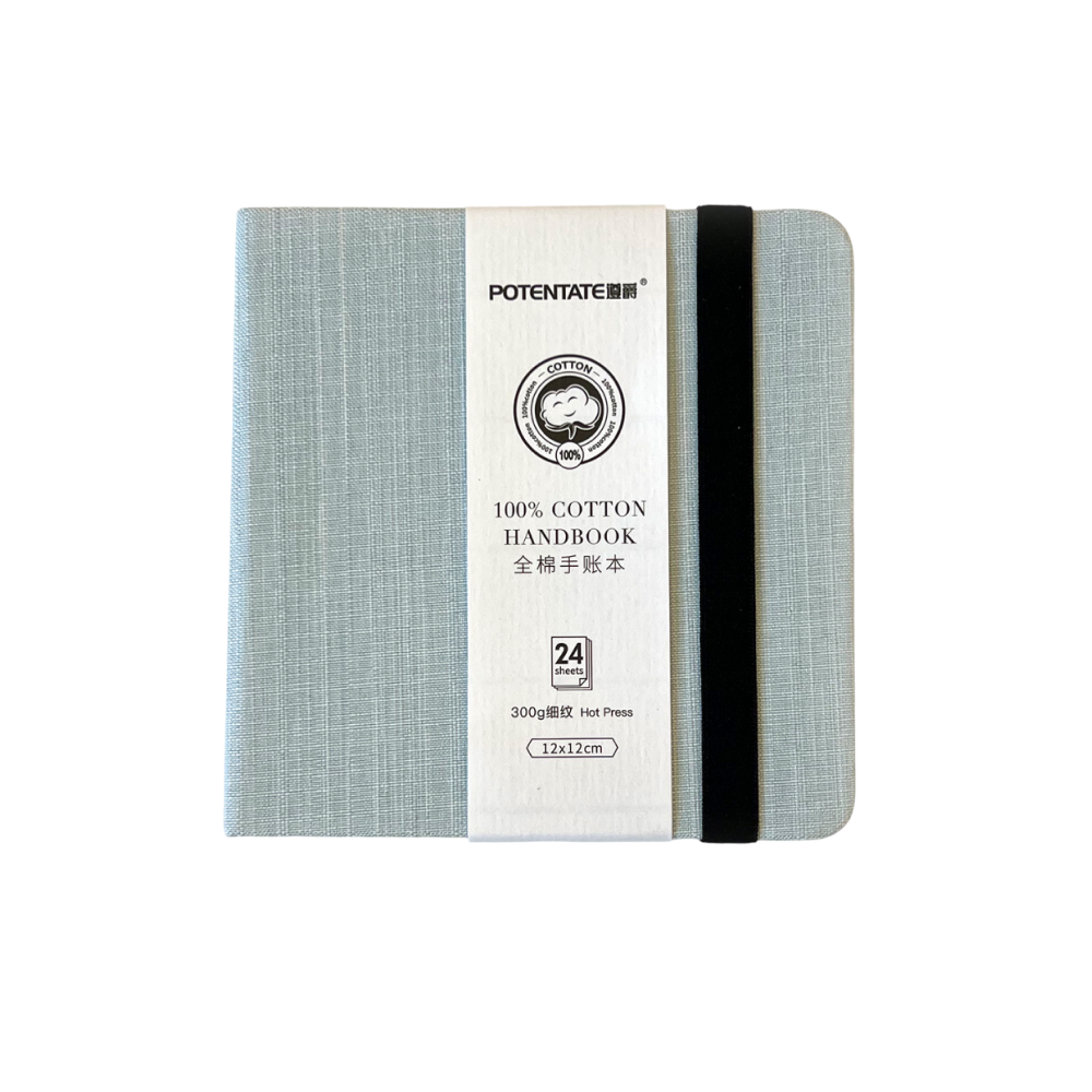 Cкетчбук для акварели "Potentate", горячий пресс, 12х12 см, 300 г/м2, 24 листа, серый