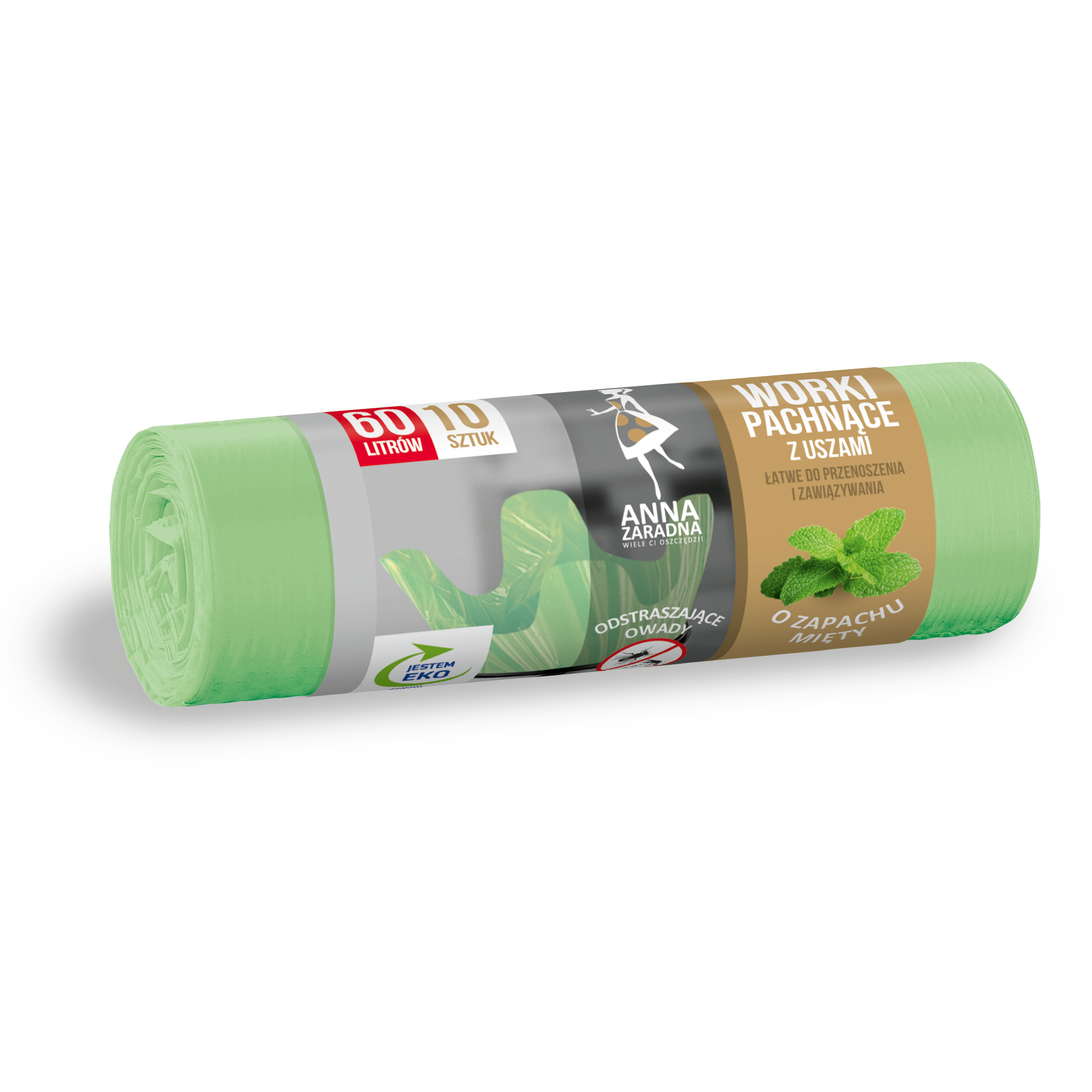 Мешки для мусора "Anna Zaradna", 16 мкм, 60 л, 10 шт/рулон