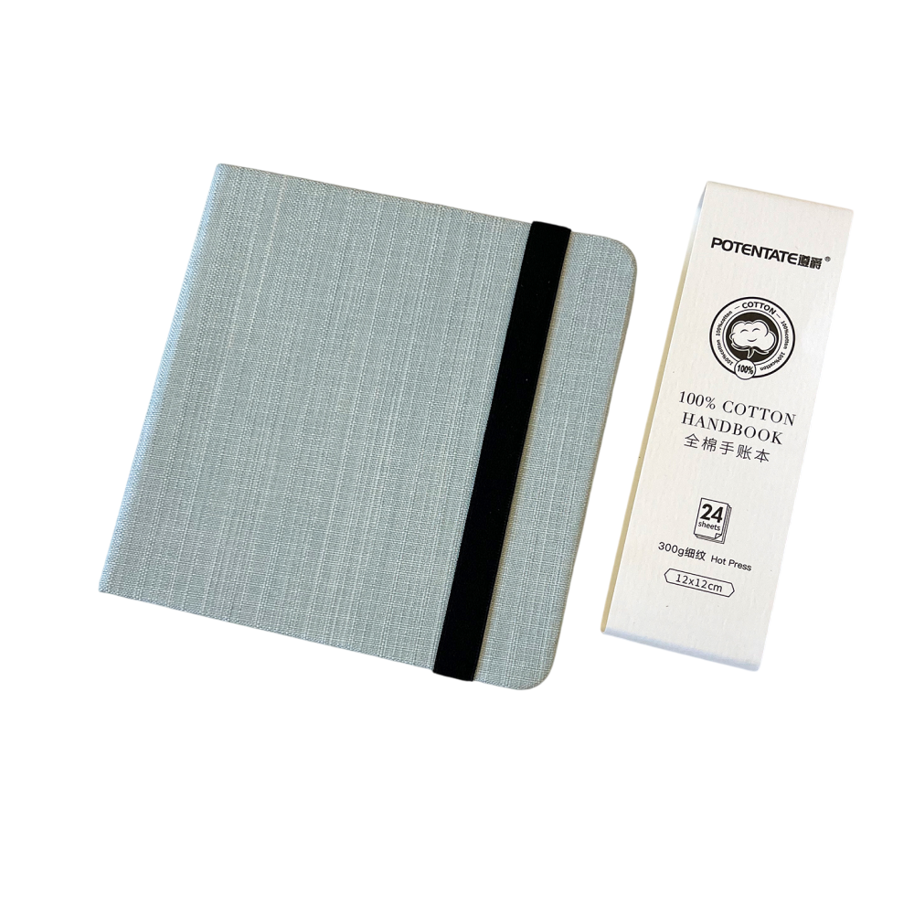 Cкетчбук для акварели "Potentate", горячий пресс, 12х12 см, 300 г/м2, 24 листа, серый