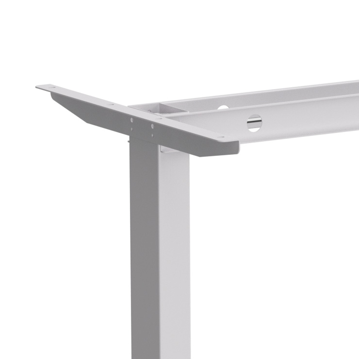 Стол с электроприводом WellDesk Basic 1300x675х18 белый/дуб термо черно-коричневый (9191460+9178193) - 4