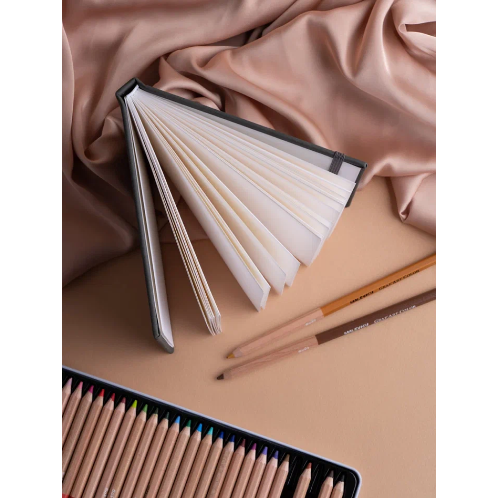 Скетчбук для графики "GrafArt white", 40 листов, А6, 160 г/м2, горизонтальный, серый - 3