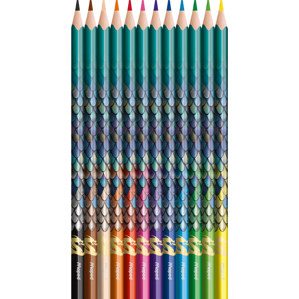 Цветные карандаши "Dragon", трехгранные, 12 штук  - 2