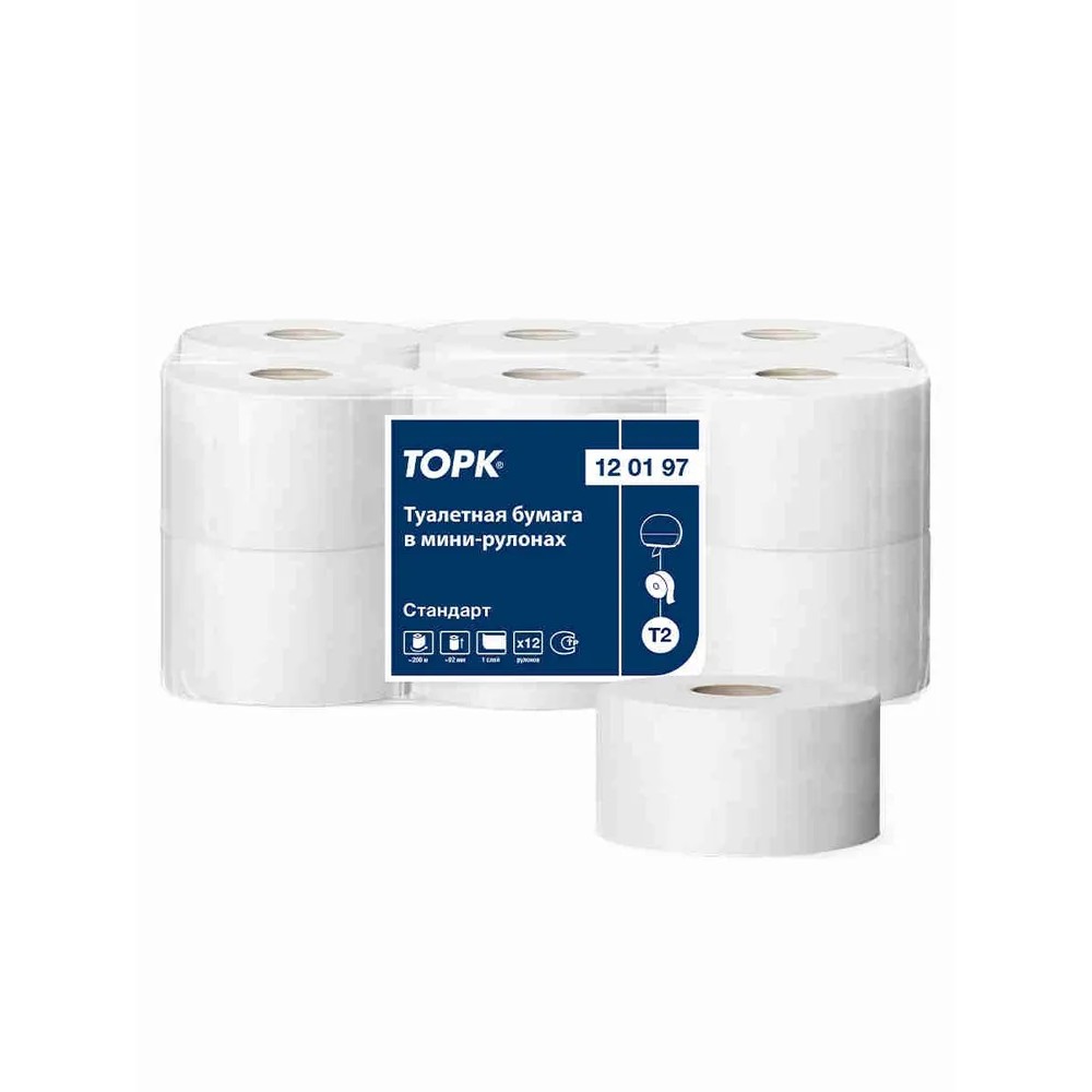 Бумага туалетная Tellus Стандарт ТP2, в мини рулоне, 200 м, 1 слой - 2