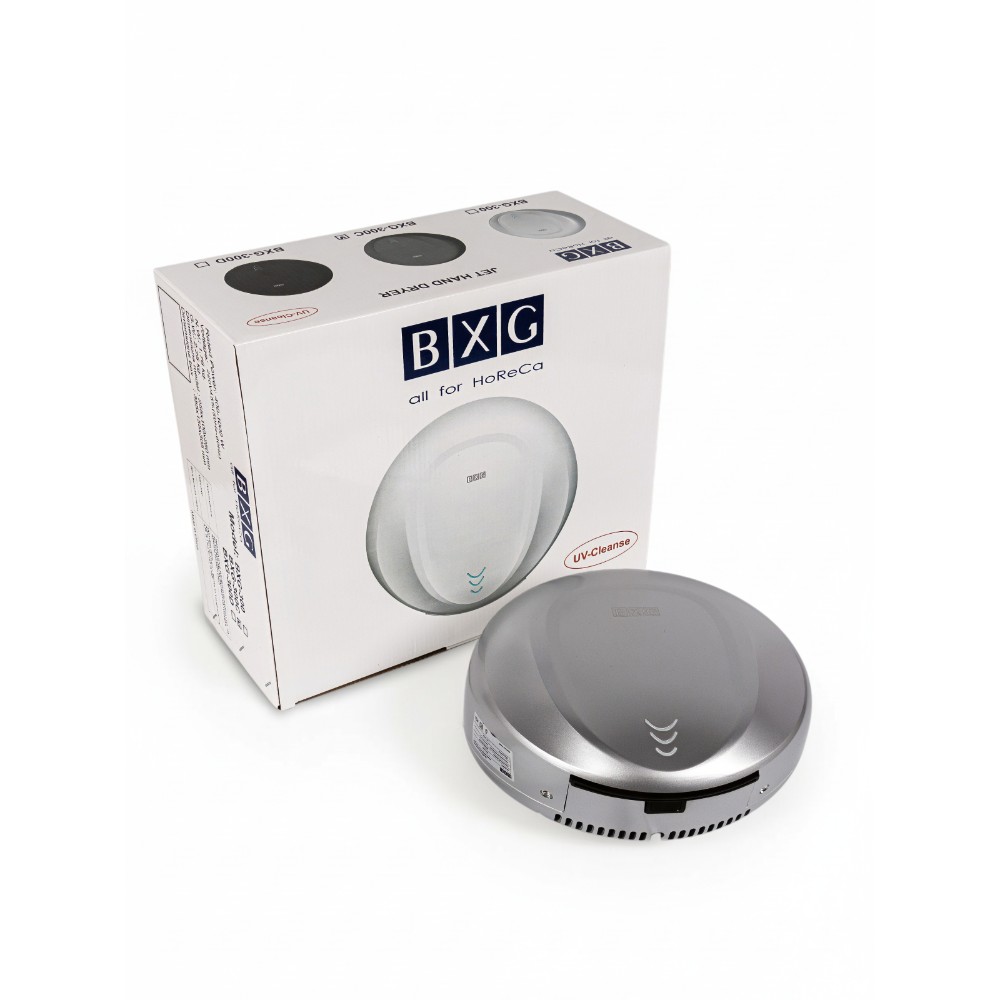 Электросушилка для рук BXG-300C, пластик, хром - 9