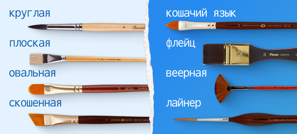 формы кистей для рисования