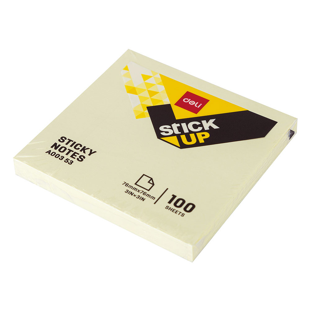 Бумага для заметок на клейкой основе "Deli", 76x76 мм, 100 листов, желтый - 2