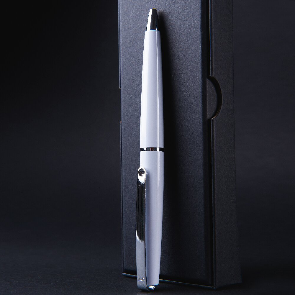Набор ручек "Eternity": ручка шариковая автоматическая и роллер, белый, серебристый - 3