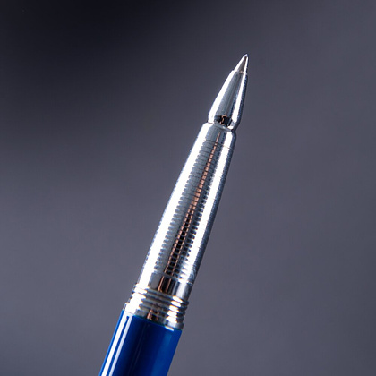 Набор ручек "Eternity": ручка шариковая автоматическая и роллер, синий, серебристый - 4