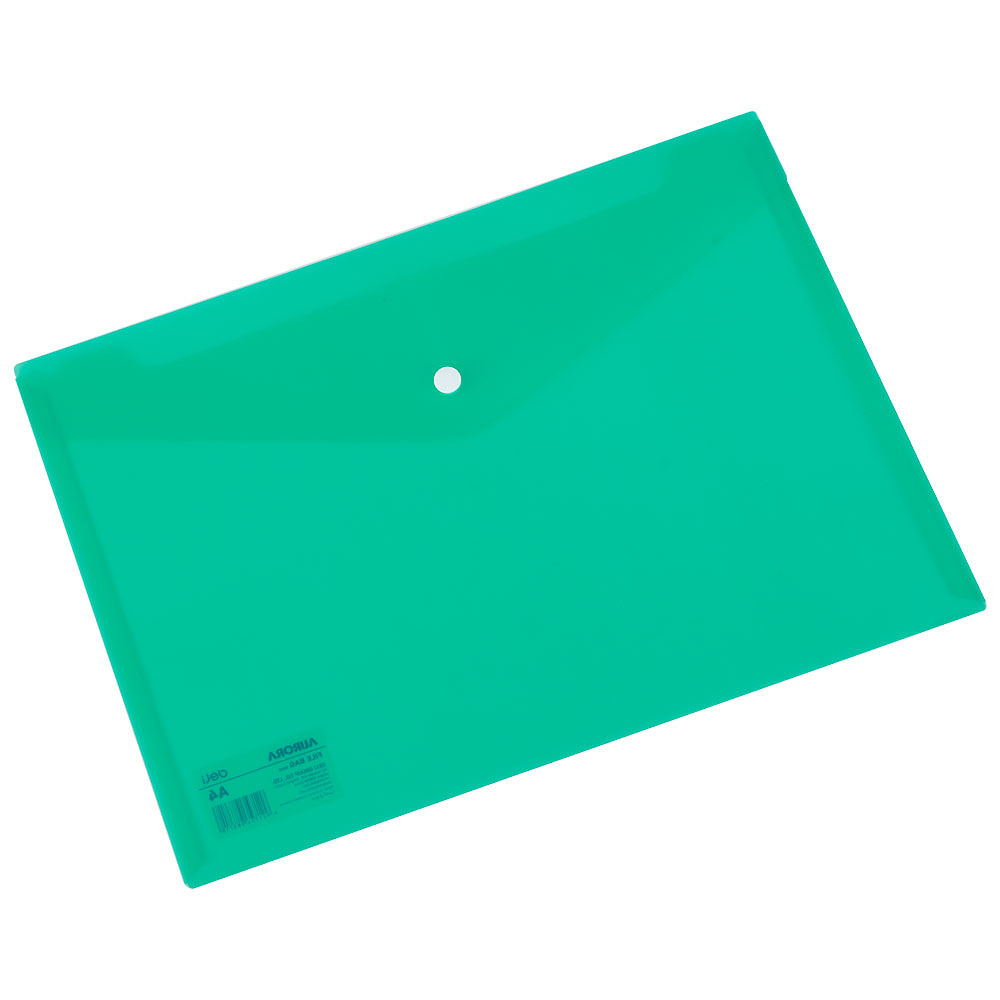 Папка-конверт на кнопке "Deli", A4, зеленый - 2