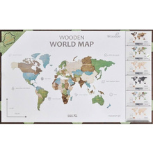 Пазл деревянный "Карта мира" многоуровневый на стену,  XL 3140