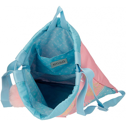 Мешок для обуви Enso "Keep the oceans clean", 46x35 см, полиэстер, голубой, розовый - 2