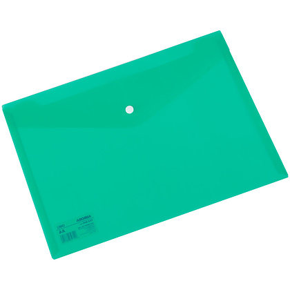Папка-конверт на кнопке "Deli", A4, зеленый - 2